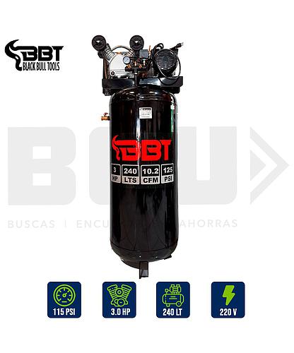 COMPRESOR TECNO CYCLONE VERTICAL 240LTS. 3HP 125PSI 220V 10.2CFM BBT VD65-60G
