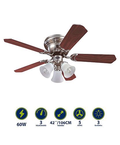 VENTILADOR CONTEMPRA TRIO 42 PULG 78615 NICKEL