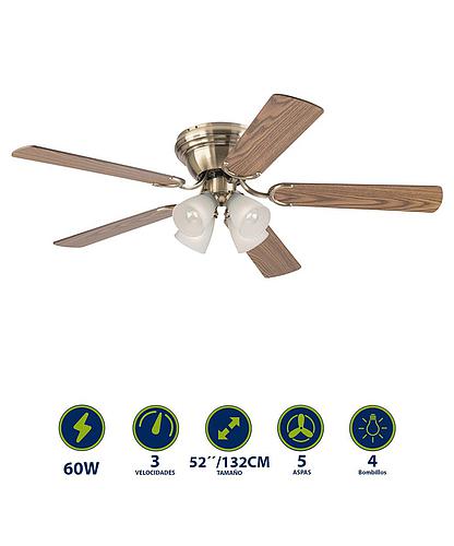 VENTILADOR CONTEMPRA IV 52 PULG 78714 BRONCE ANTIGUO