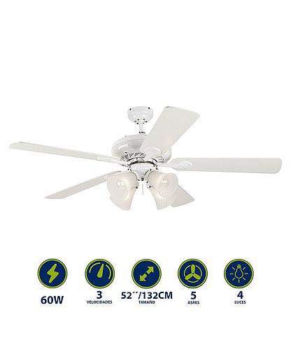 VENTILADOR SWIRL 52 PULG WHITE 78079