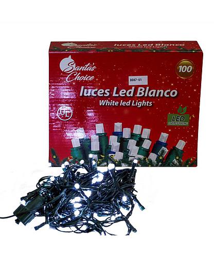 GUIA NAVIDEÑAS LED BLANCA 100L-SC-BL
