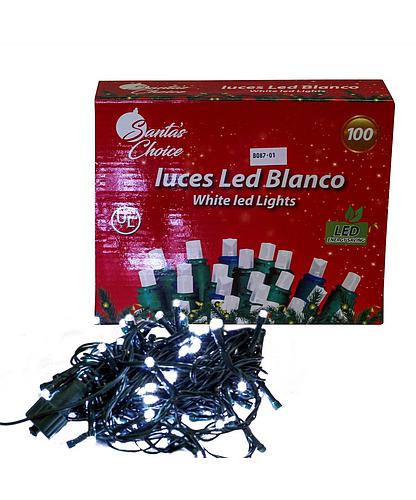 GUIA NAVIDEÑAS LED BLANCA 100L-SC-BL