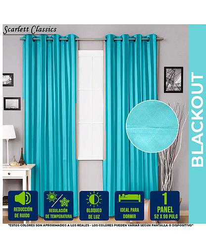 CORTINA P/SALA BLACKOUT IVANIA 52 X 90 PULG AZUL SCR-2296-BLUE