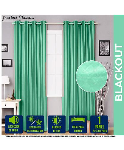 CORTINA P/SALA BLACKOUT IVANIA 55 X 90 PULG VERDE MENTA SCR-2297-MINT