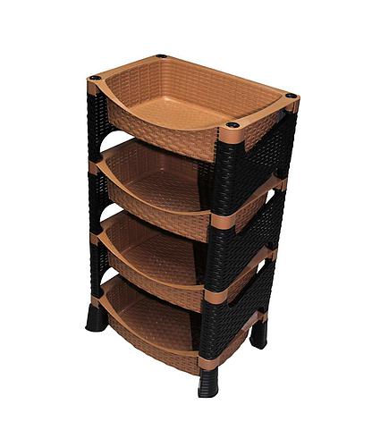 ORGANIZADOR PLASTICO 4 PISOS  T/RATTAN 0740