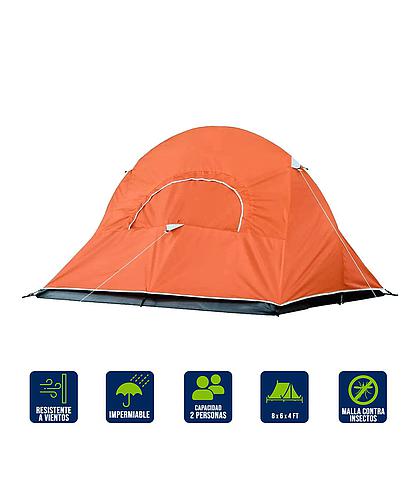 TIENDA CAMPAÑA HOOLIGAN 8X6 2 PERS. NARANJA COLEMAN 287