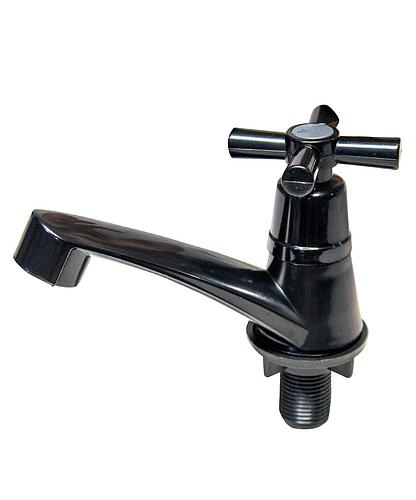 LLAVE P/LAVABO SENCILLA ABS NEGRO CRUZ BPL-2305N