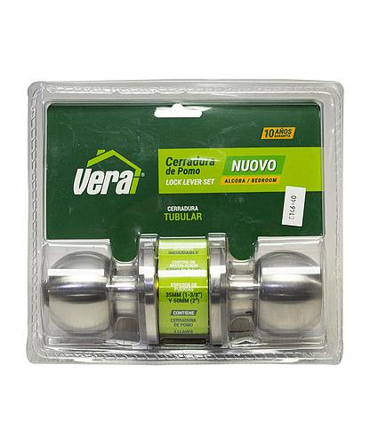 CERRADURA VERA POMO C/LLAVE ACERO INOX 46138