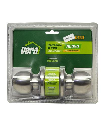 CERRADURA VERA POMO S/LLAVE ACERO INOX. 46139