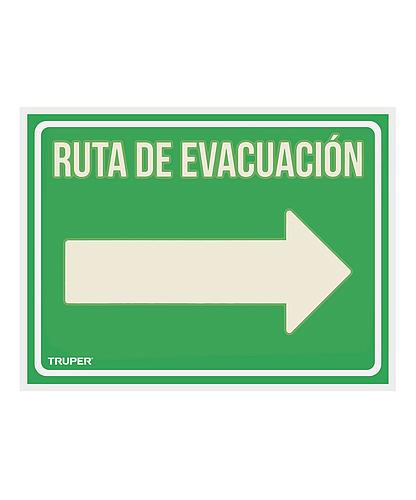 LETRERO RUTA DE EVACUACION DERECHA TRUPER 18368