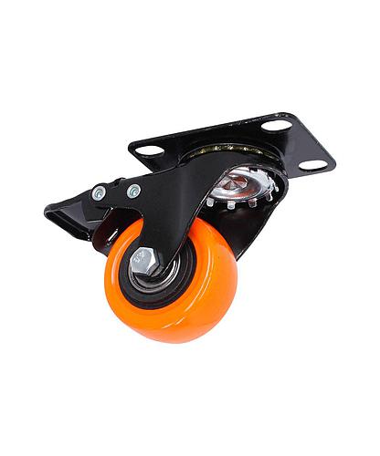 RUEDA NARANJA INDUST. GIRAT. C/FRENO 2 SB-655/RB-3315-2 NARANJA
