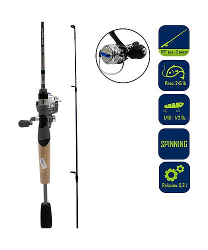 CAÑA PESCA C/CARRETE ULTRA FIGHT 5PIES 6PULG UF-SD562ULC