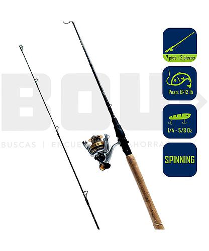 CAÑA PESCA C/CARRETE SPINNING QUANTUM 7 PIES SR40702MA.NS4