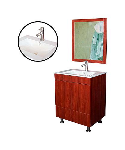 TOCADOR BAÑO YKL-JH-V7 DARK RED LLAVE/TUBO ABASTO/ESPEJO (23.6X18.11X33.46)