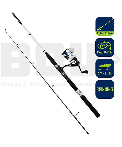 CAÑA PESCA C/CARRETE SPINNING OKUMA 8 PIES TXP-802M-60