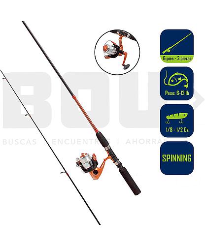 CAÑA PESCA C/CARRETE SPINNING SOUTH BEND 6 PIES SBN120/602MS