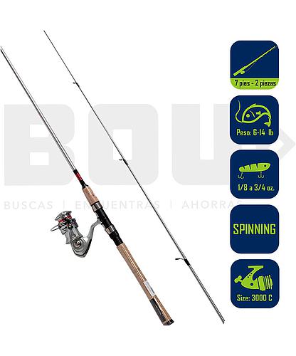 CAÑA PESCA C/CARRETE SPINNING DAIWA CROSSFIRE LT 30/7 CFLT30G702M