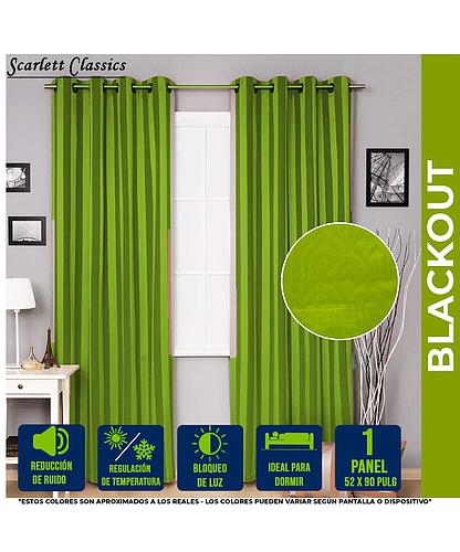 CORTINA P/SALA BLACKOUT SCARLET 52 X 90 PULG KIWI COLADA SCR-2746-KIW